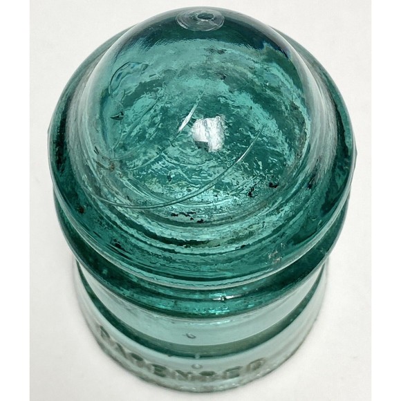 Vintage Small Hemingray-12 Aqua Green Insulator 3.5 Inch - Picture 9 of 10